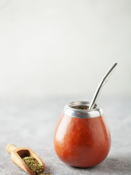 Traditional mate gourd and metal straw